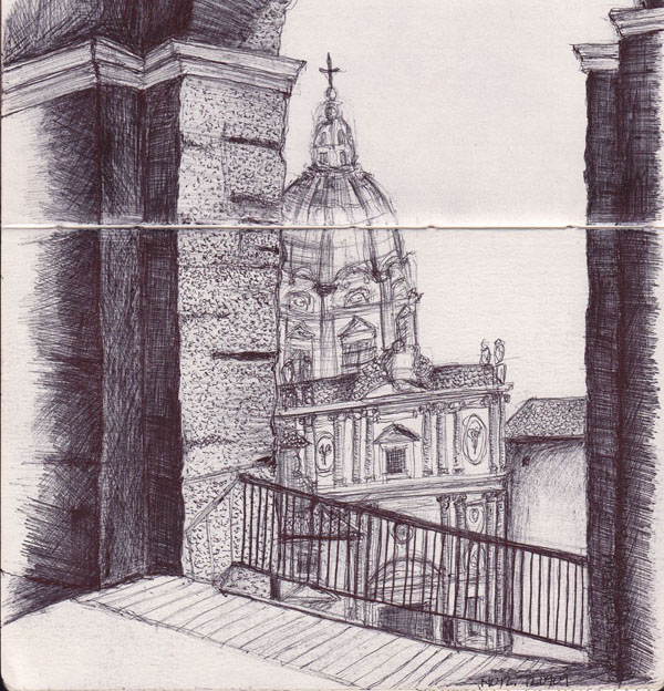 sketches in roma:exploring the architectural language of Rome's dense fabric